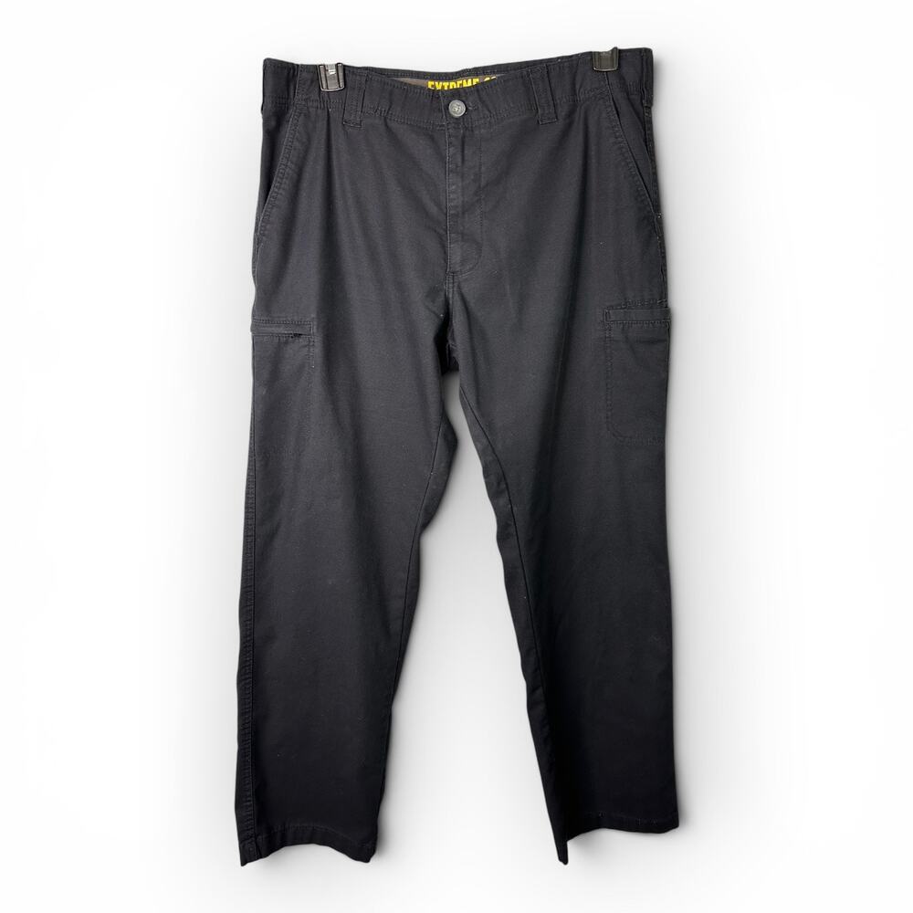 Lee Extreme Comfort Cargo Pants Mens 36x32 Straight Fit Stretch Black Trousers